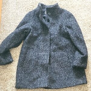 Anne Klein Gray Pea Coat Wool Blend